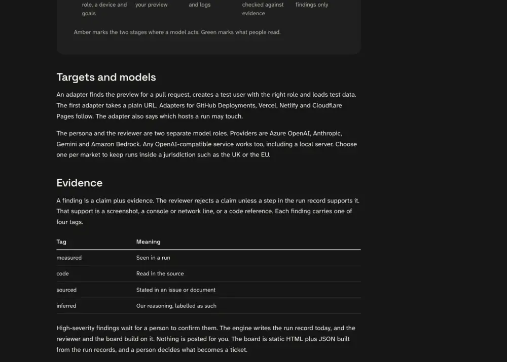 What the persona saw at step 4: the page titled How it works | Dummy Run, with the heading How it works.